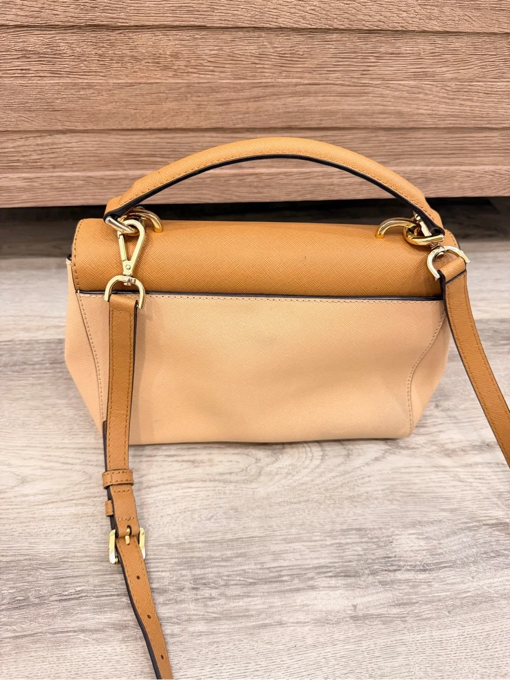 Michael Kors Tan & Blush Top-Handle Satchel